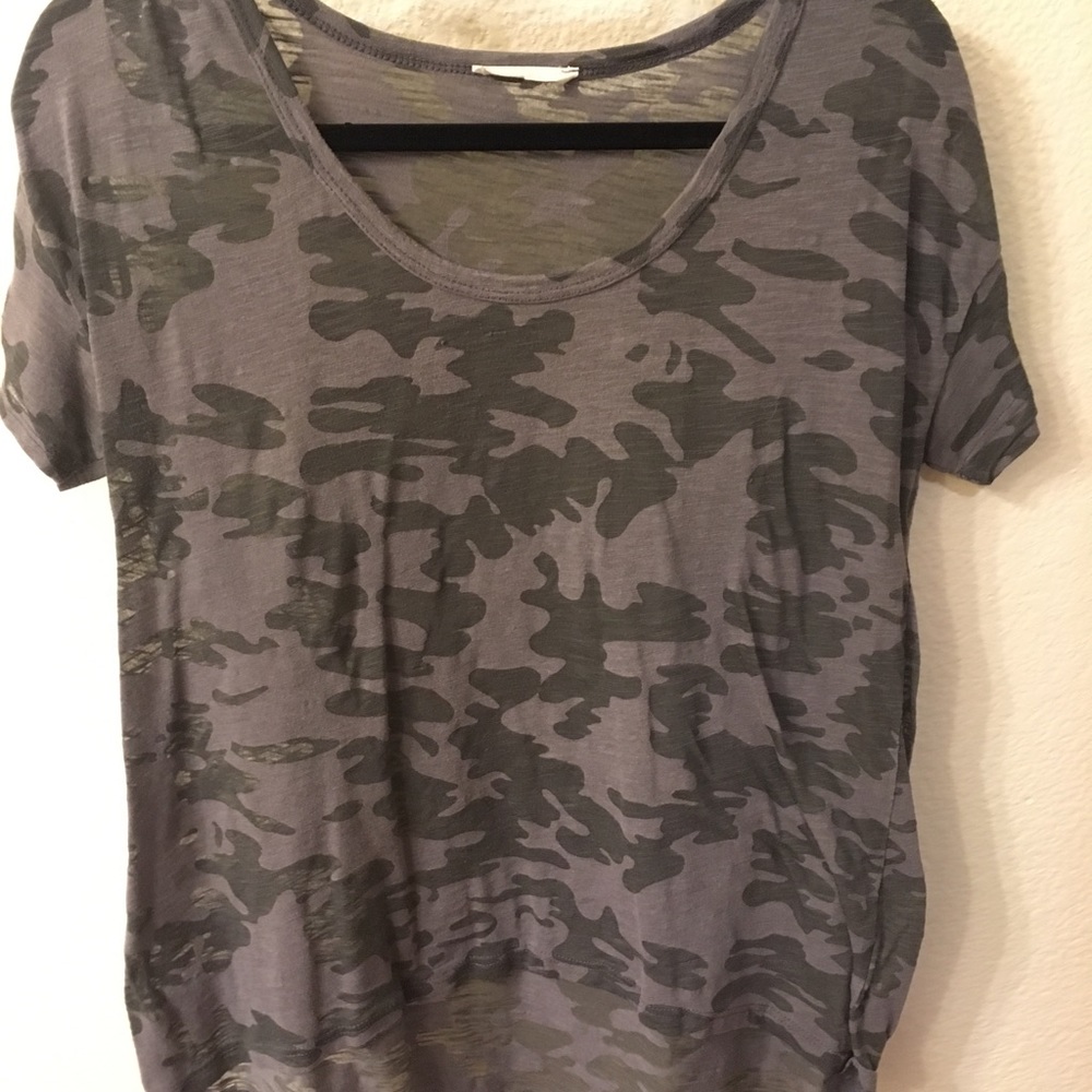 Sheer camo gray shirt